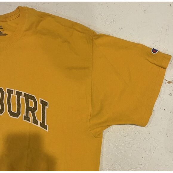 Champion Missouri Mizzou Tigers Shirt Yellow Mens XXL 2XL Short Sleeve Football - Picture 6 of 10